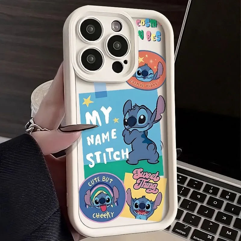 Cute Stitch Love Phone Case - Fits iPhone 15 to 11 Pro Max - Anti-Fall Soft Cover! - SHOPSPK.ONLINE
